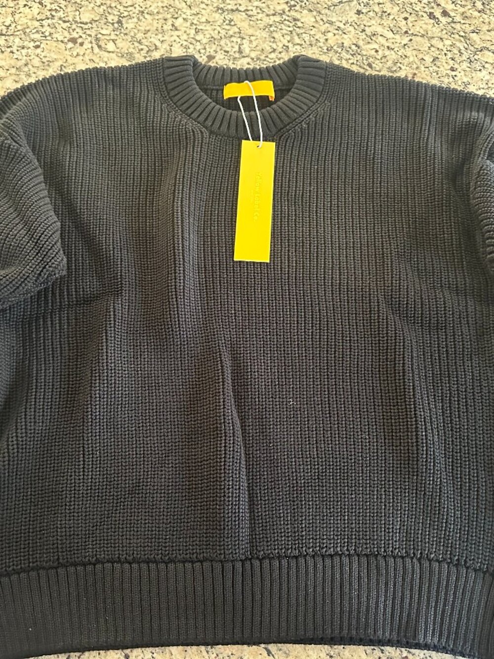 YELLOW LABEL CHUNKY COTSWOLD SWEATER BLACK EXTRA SMALL OR LARGE